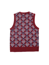 画像をギャラリービューアに読み込む, 70&#39;S &quot;CAMPUS&quot; GEOMETRIC PATTERN ACRYLIC KNIT VEST
