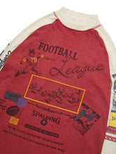 画像をギャラリービューアに読み込む, 70~80&#39;S &quot;SPALDING&quot; FOOTBALL LEAGUE PRINTED SLEEVE MOCK NECK L/S TEE
