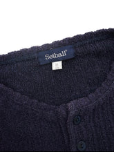 Load image into Gallery viewer, 90&#39;S &quot;SET BALL&quot; RAMIE COTTON HENRY NECK KNIT
