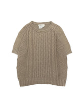 画像をギャラリービューアに読み込む, 90&#39;S &quot;EDDIE BAUER&quot; CABLE COTTON CABLE S/S KNIT
