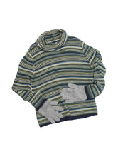 画像をギャラリービューアに読み込む, 90'S  UNKNOWN STRIPE HIGH NECK COTTON KNIT SWEATER
