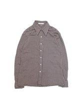 Load image into Gallery viewer, 60-70'S UNKNOWN COTTON POLY KNIT HOUND TOOTH SHIRT
