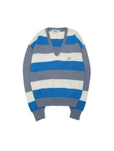 Load image into Gallery viewer, 80&#39;S &quot;PUMA&quot; V-NECK STRIPE KNIT SWEATER MADE IN ITALY
