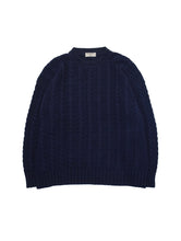 画像をギャラリービューアに読み込む, 90'S "VALENTINO UOMO" CABLE STRIPE COTTON RAYON KNIT
