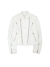 画像をギャラリービューアに読み込む, 80&#39;S &quot;SEARS&quot; CROSS ZIP WHITE LEATHER JACKET
