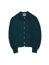 Load image into Gallery viewer, 90&#39;S &quot;VALDI FIRENZE&quot; CASHMERE PUFF SHOULDER CABLE CARDIGAN
