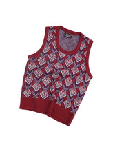 画像をギャラリービューアに読み込む, 70&#39;S &quot;CAMPUS&quot; GEOMETRIC PATTERN ACRYLIC KNIT VEST
