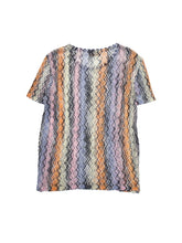 Load image into Gallery viewer, 90'S "MISSONI" MULTI ZIGZAG STRIPE MESH TEE
