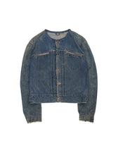 画像をギャラリービューアに読み込む, 60&#39;S &quot;SEARS ROEBUCKS&quot; COLLARLESS MODIFIED DENIM JACKET
