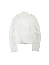 画像をギャラリービューアに読み込む, 80&#39;S &quot;SEARS&quot; CROSS ZIP WHITE LEATHER JACKET
