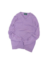 画像をギャラリービューアに読み込む, &quot;ALAN PAINE&quot; CABLE V-NECK COTTON CASHMERE KNIT SWEATER
