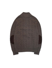 画像をギャラリービューアに読み込む, 90'S "DOMINIQUE FRANCE" CASHMERE HIGH NECK HALF ZIP ELBOW PATCH KNIT SWEATER
