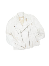 画像をギャラリービューアに読み込む, 80&#39;S &quot;SEARS&quot; CROSS ZIP WHITE LEATHER JACKET
