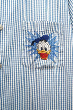 画像をギャラリービューアに読み込む, 90'S "ICEBERG" DONALD DUCK EMBROIDERED GINGHAM CHECK S/S SHIRT
