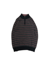 画像をギャラリービューアに読み込む, 90&#39;S &quot;BARNEYS NEWYORK&quot; HALF-ZIP STRIPE KNIT
