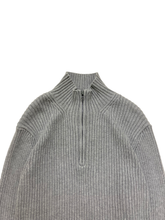 Load image into Gallery viewer, &quot;GAP&quot; HALF-ZIP COTTON RIB KNIT GRAY
