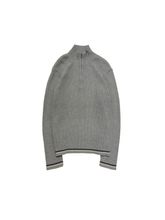 Load image into Gallery viewer, &quot;GAP&quot; HALF-ZIP COTTON RIB KNIT GRAY
