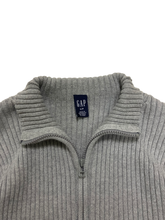 Load image into Gallery viewer, &quot;GAP&quot; HALF-ZIP COTTON RIB KNIT GRAY
