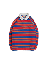 Load image into Gallery viewer, 90&#39;S &quot;BOUJOUR&quot;  STRIPE L/S POLO SHIRT
