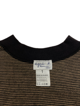 Load image into Gallery viewer, 90&#39;S &quot;agnes b homme&quot; MOCK NECK STRIPE L/S TEE
