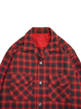 Load image into Gallery viewer, 60&#39;S UNKNOWN OPEN COLLAR PLAID WOOL NEL SHIRT
